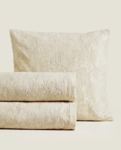 Bedspreads*ZARA Home Jacquard Bedspread Natural Colour
