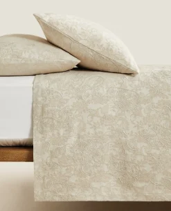 Bedspreads*ZARA Home Jacquard Bedspread Natural Colour