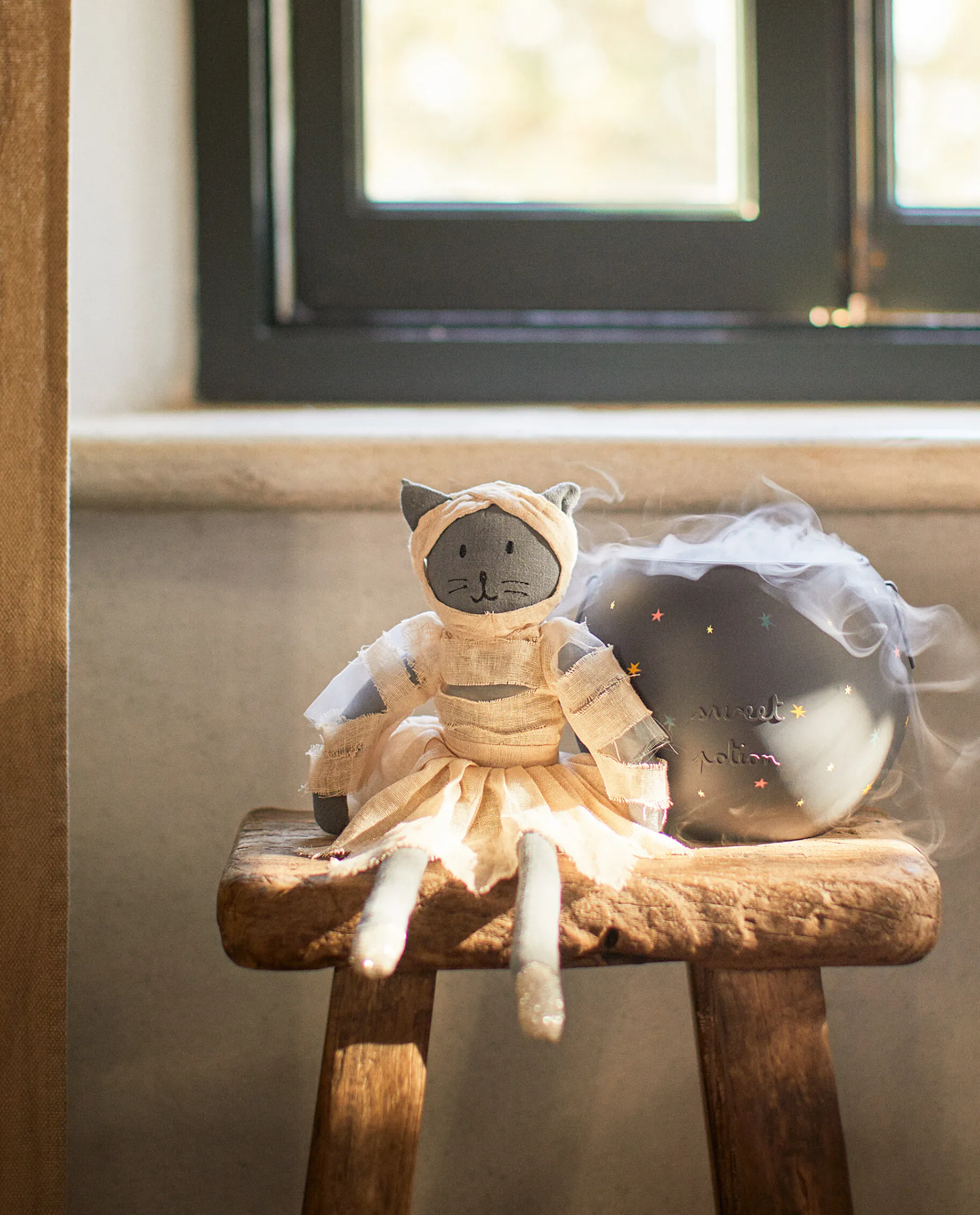 Playing*ZARA Home Kids' Halloween Mummy Cat Plush Toy Multicolored