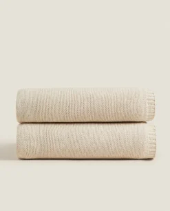 Blankets*ZARA Home Knit Blanket Natural Colour