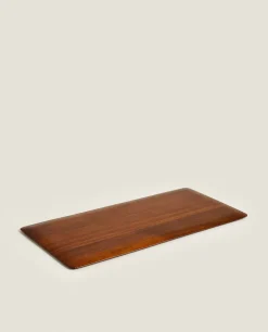 Trays & Candles*ZARA Home Large Flat Wood Tray Natural Colour