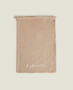 Toiletry Bags*ZARA Home Large Star Print Laundry Bag Taupe