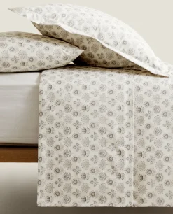 Duvet Covers*ZARA Home Leaf Print Duvet Cover Cream