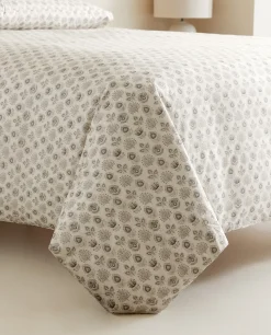 Duvet Covers*ZARA Home Leaf Print Duvet Cover Cream