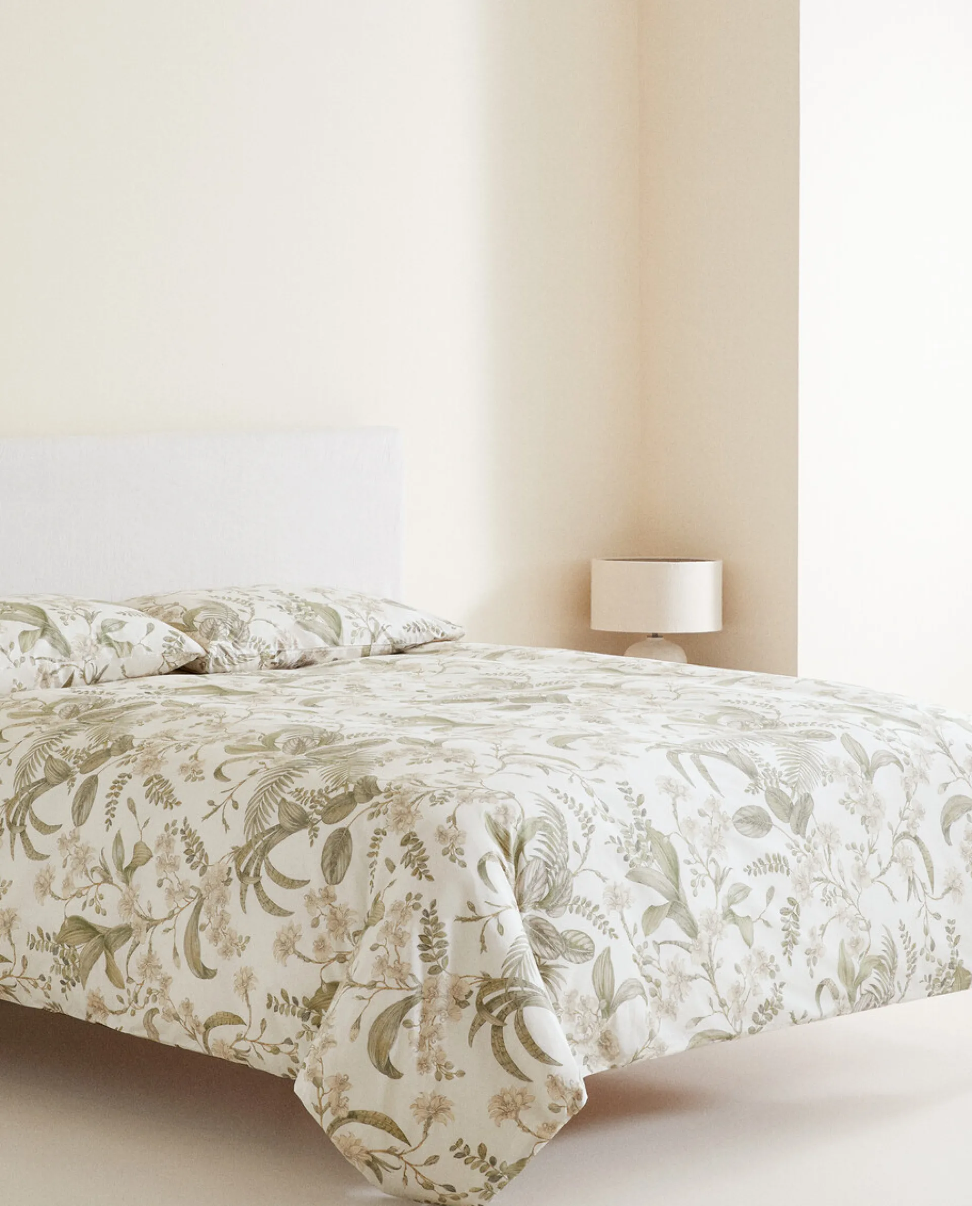 Duvet Covers*ZARA Home Leaf Print Duvet Cover Cream