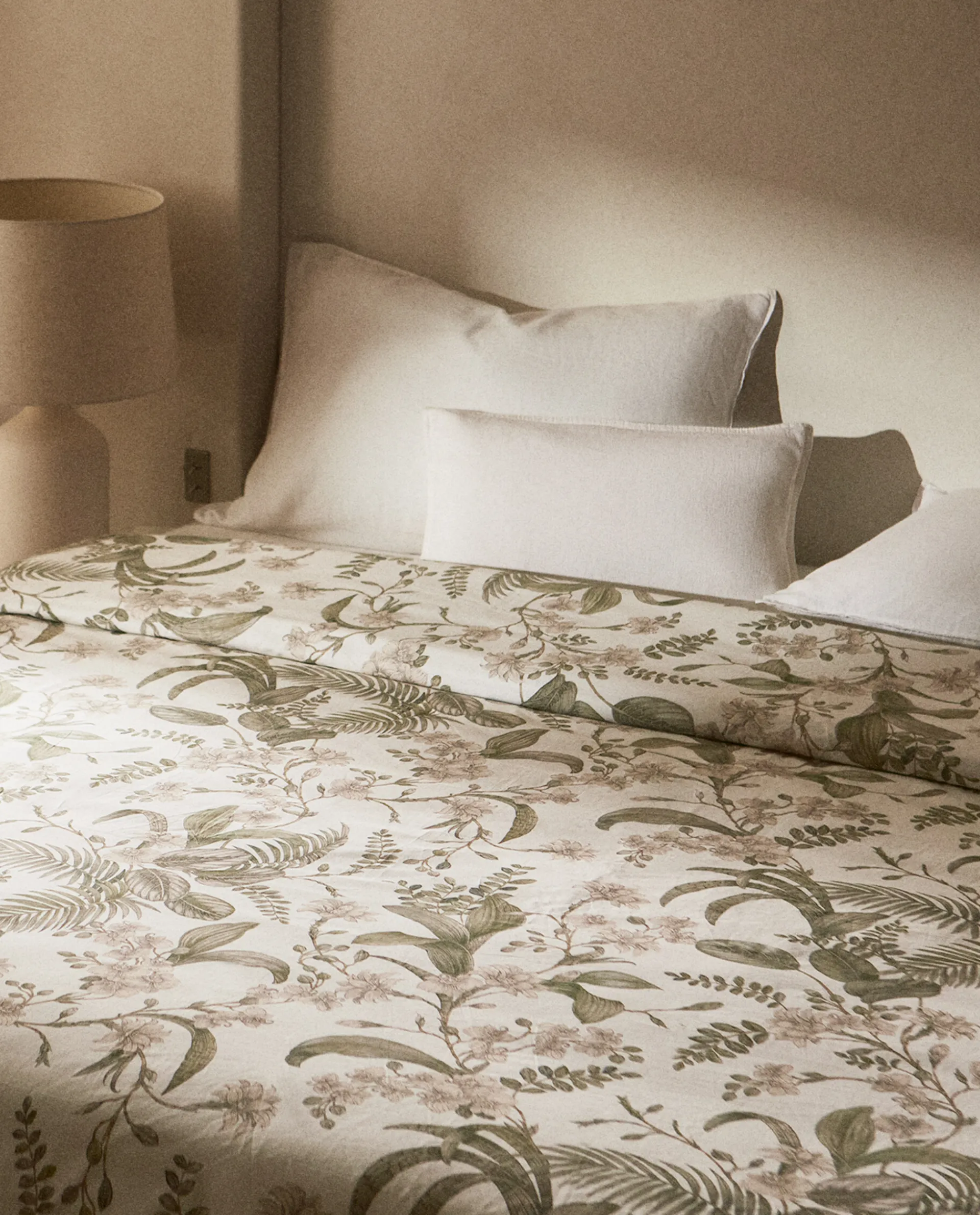 Duvet Covers*ZARA Home Leaf Print Duvet Cover Cream