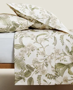 Duvet Covers*ZARA Home Leaf Print Duvet Cover Cream