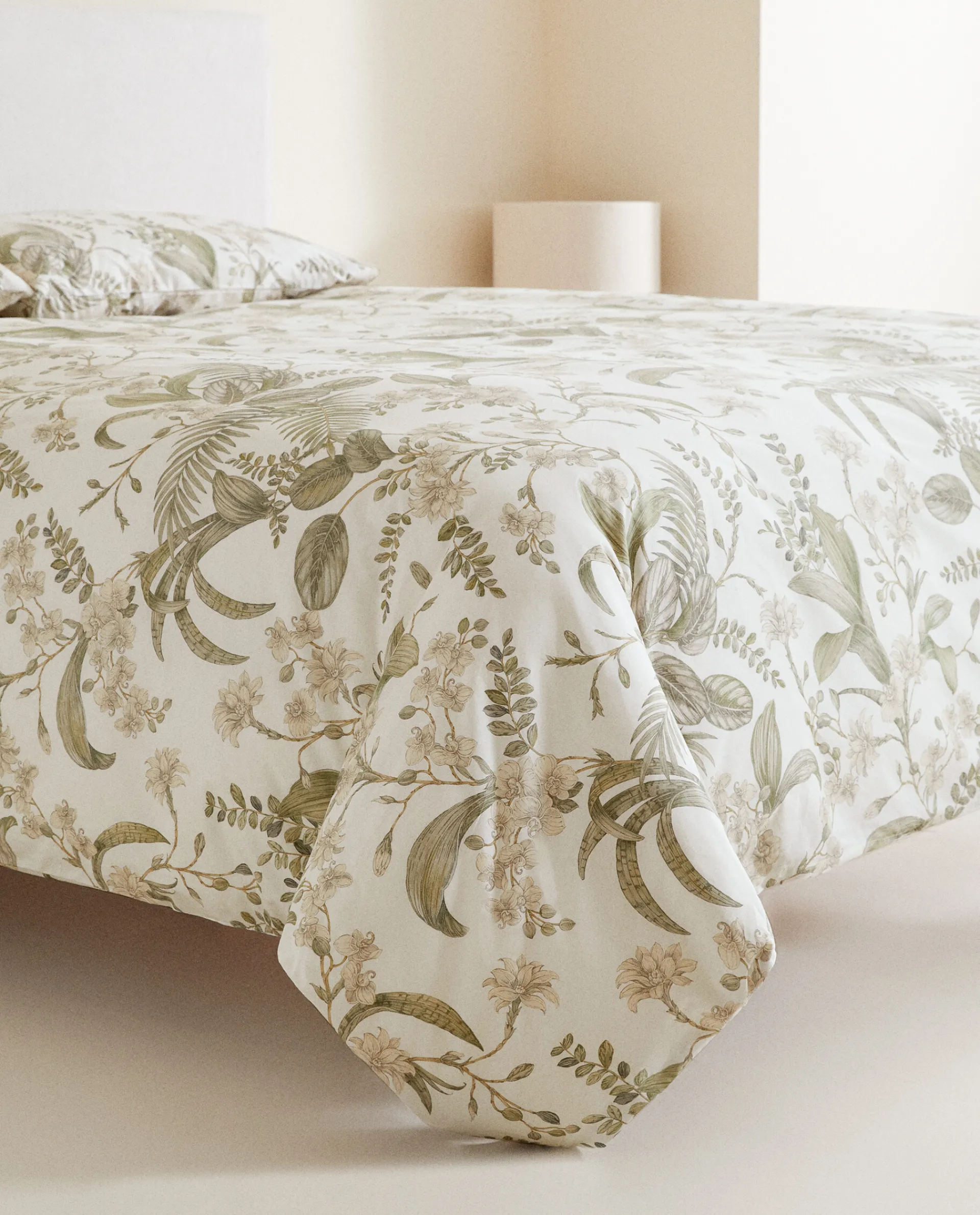Duvet Covers*ZARA Home Leaf Print Duvet Cover Cream