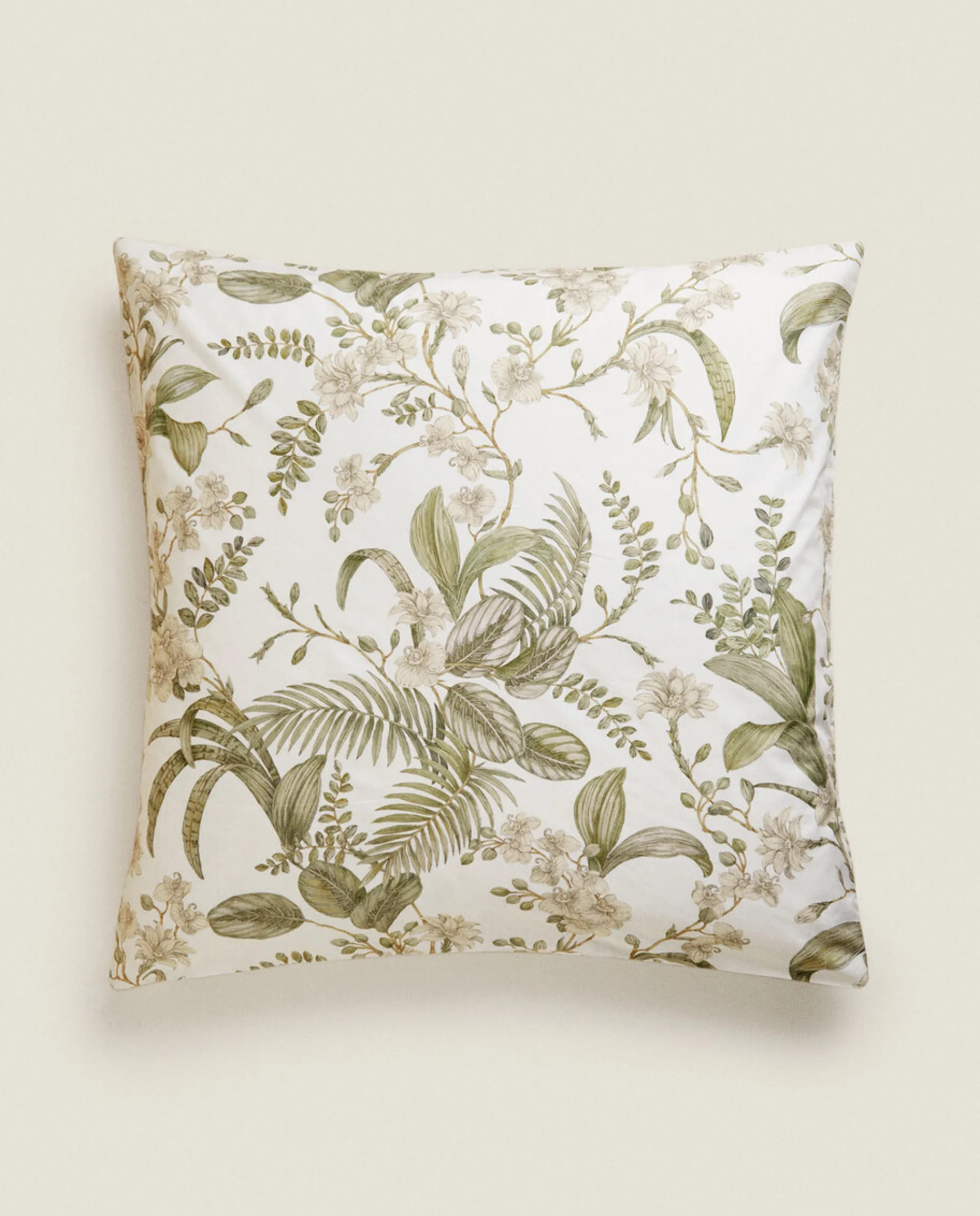 Pillowcases*ZARA Home Leaf Print Pillowcase Cream