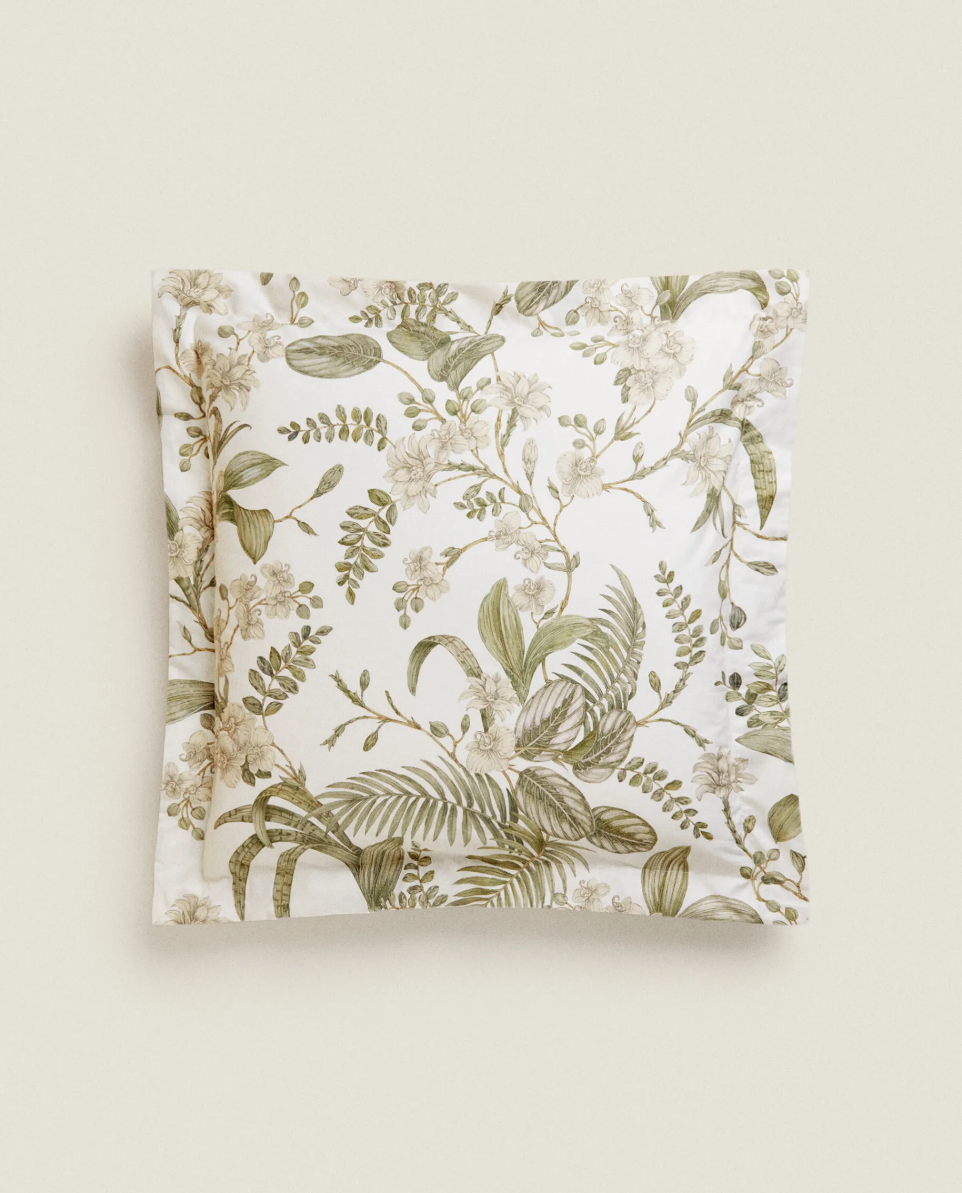 Pillowcases*ZARA Home Leaf Print Pillowcase Cream