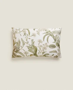 Pillowcases*ZARA Home Leaf Print Pillowcase Cream