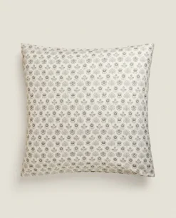 Pillowcases*ZARA Home Leaf Print Pillowcase Cream