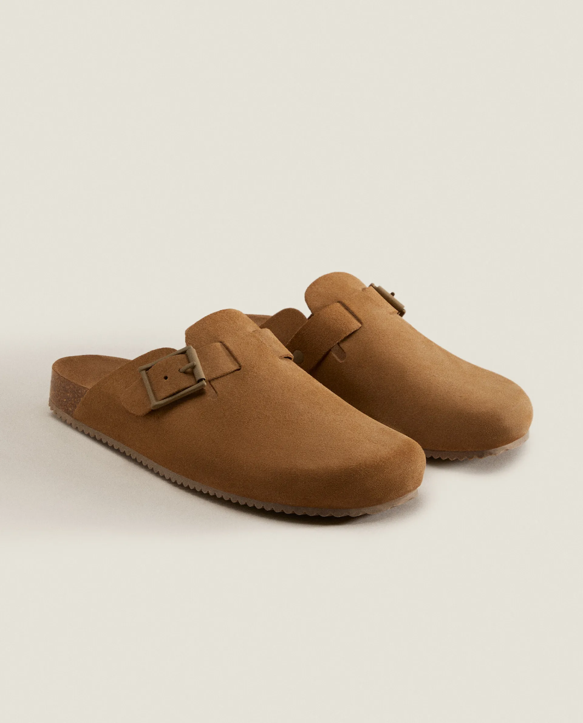 Man*ZARA Home Leather Clogs With Buckle Mole