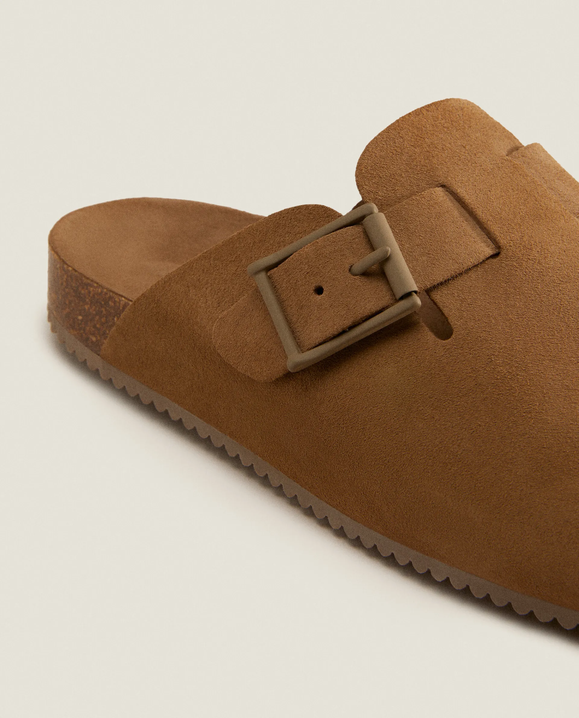 Man*ZARA Home Leather Clogs With Buckle Mole