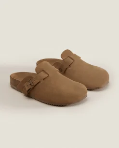 Woman*ZARA Home Leather Clogs With Buckle Mole