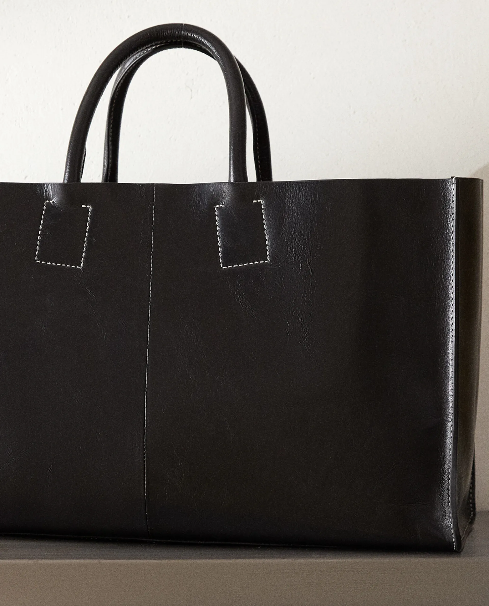 Bags And Toiletry Bags*ZARA Home Leather Tote Bag 1-040