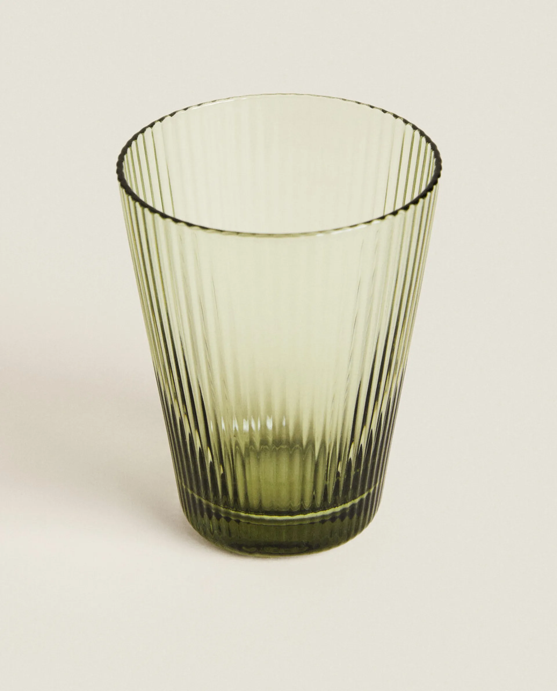 Tumblers*ZARA Home Lined Design Glass Tumbler Green