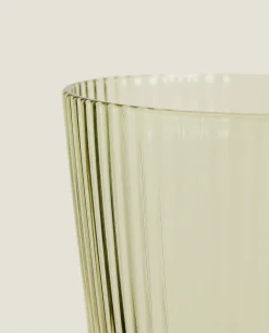 Tumblers*ZARA Home Lined Design Glass Tumbler Green