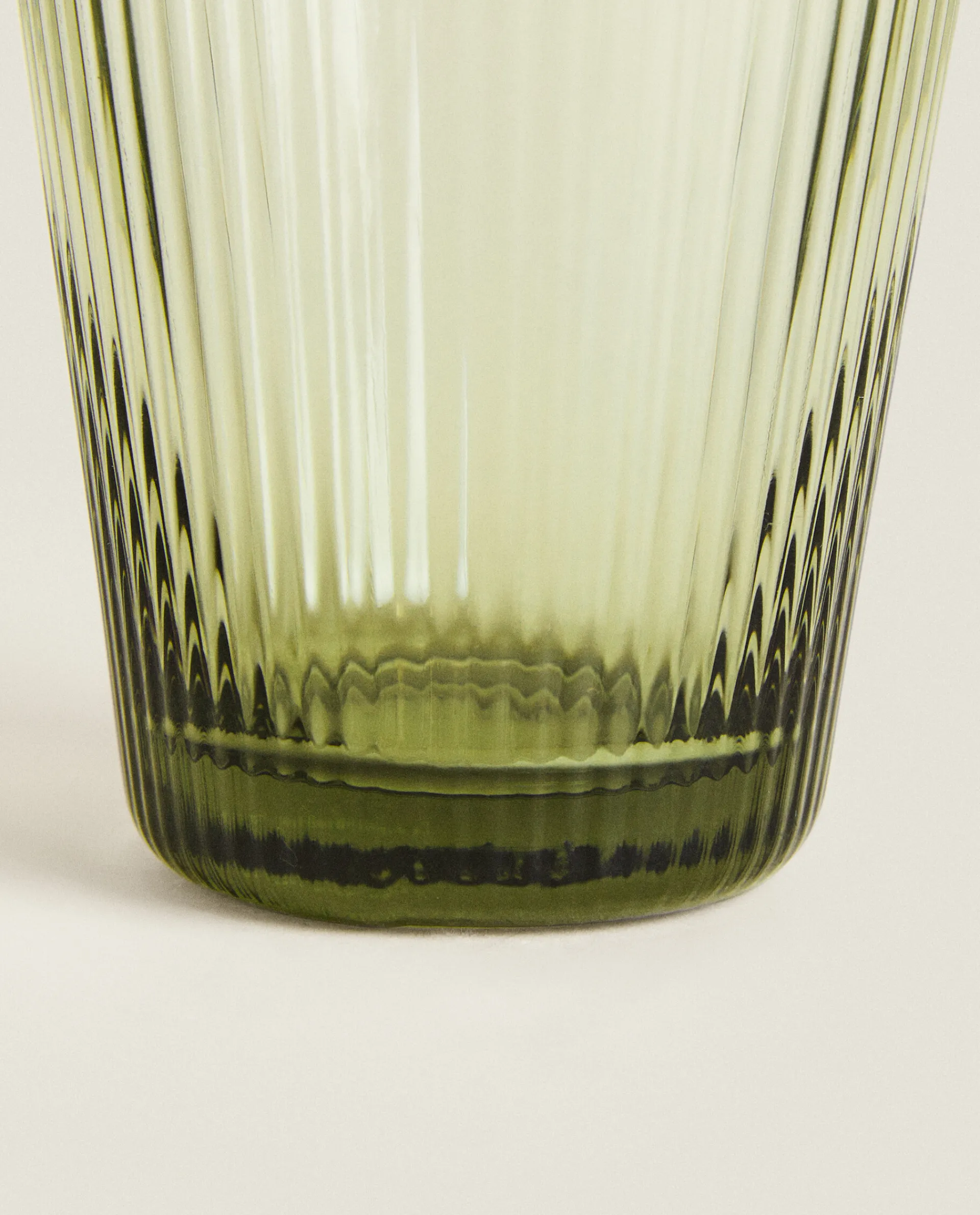 Tumblers*ZARA Home Lined Design Glass Tumbler Green