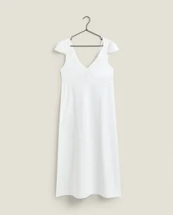 Nightdresses*ZARA Home Linen And Cotton Nightgown White