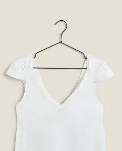 Nightdresses*ZARA Home Linen And Cotton Nightgown White