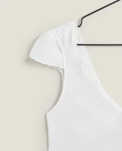 Nightdresses*ZARA Home Linen And Cotton Nightgown White