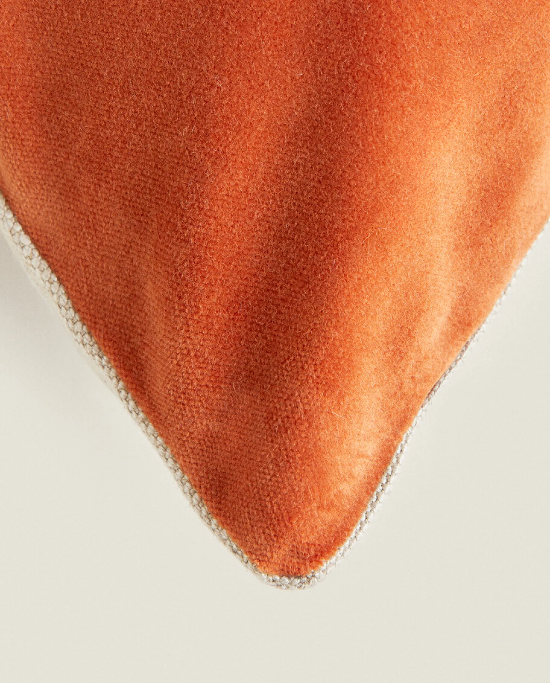 Solid*ZARA Home Linen And Velvet Throw Pillow Cover Russet