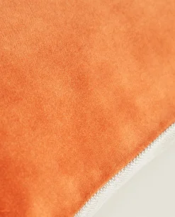 Solid*ZARA Home Linen And Velvet Throw Pillow Cover Russet