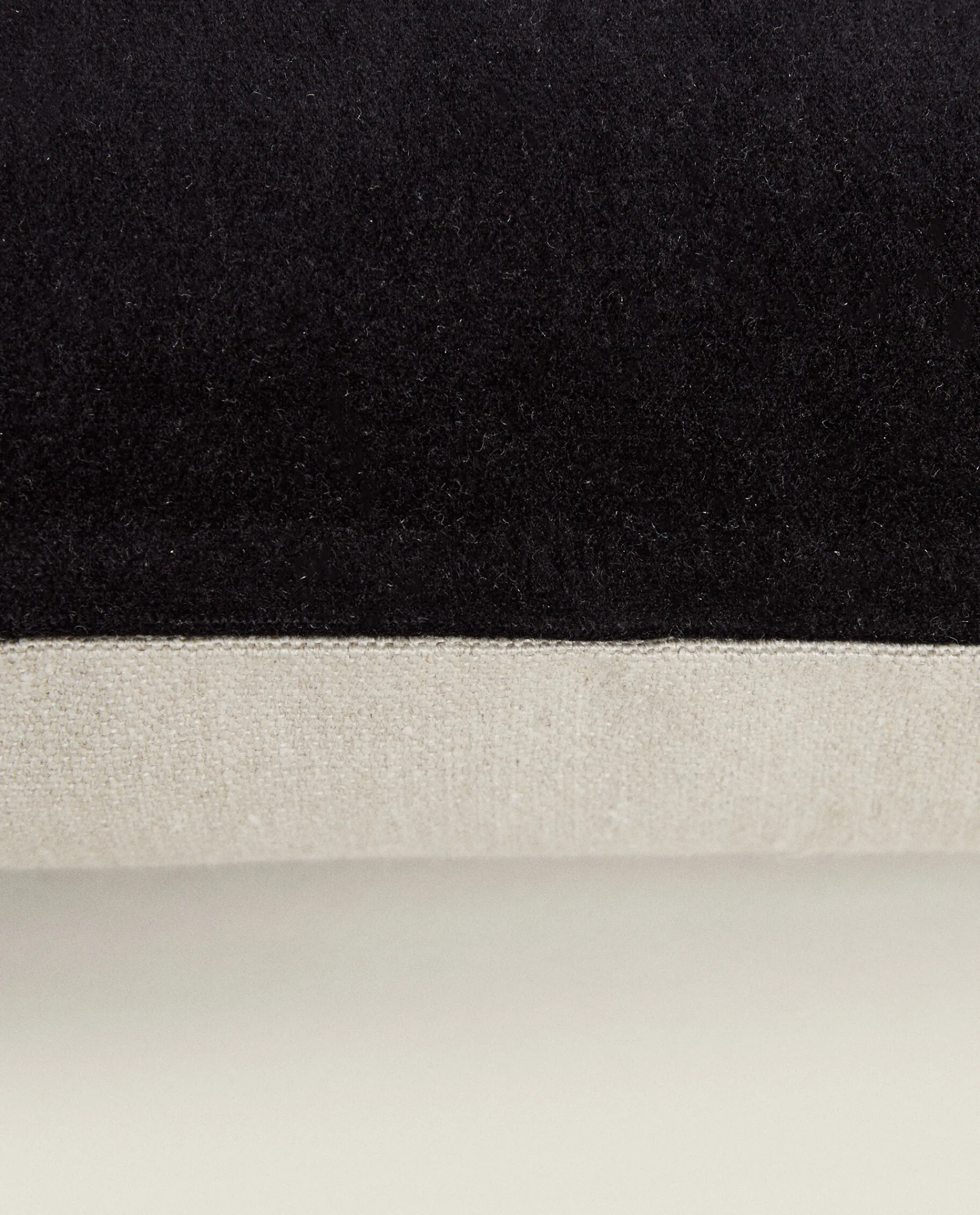Solid*ZARA Home Linen And Velvet Throw Pillow Cover Black