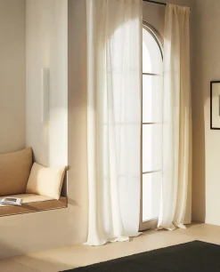 Curtains*ZARA Home Linen Curtain White