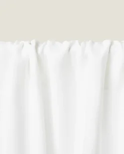 Curtains*ZARA Home Linen Overlock Curtain White