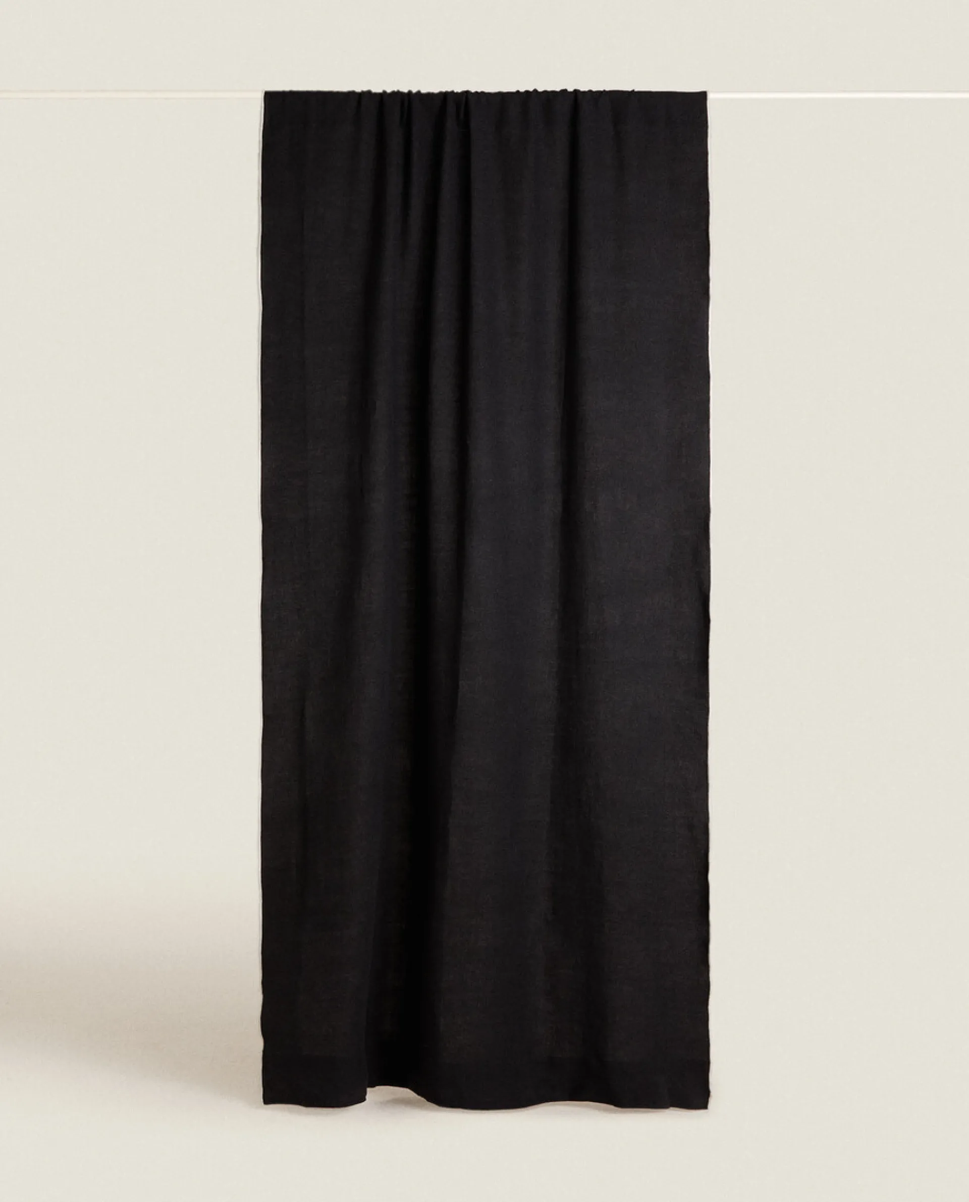Curtains*ZARA Home Linen Overlock Curtain Black