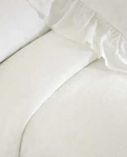 Bedspreads*ZARA Home Linen Ruffle Bedspread Oyster White