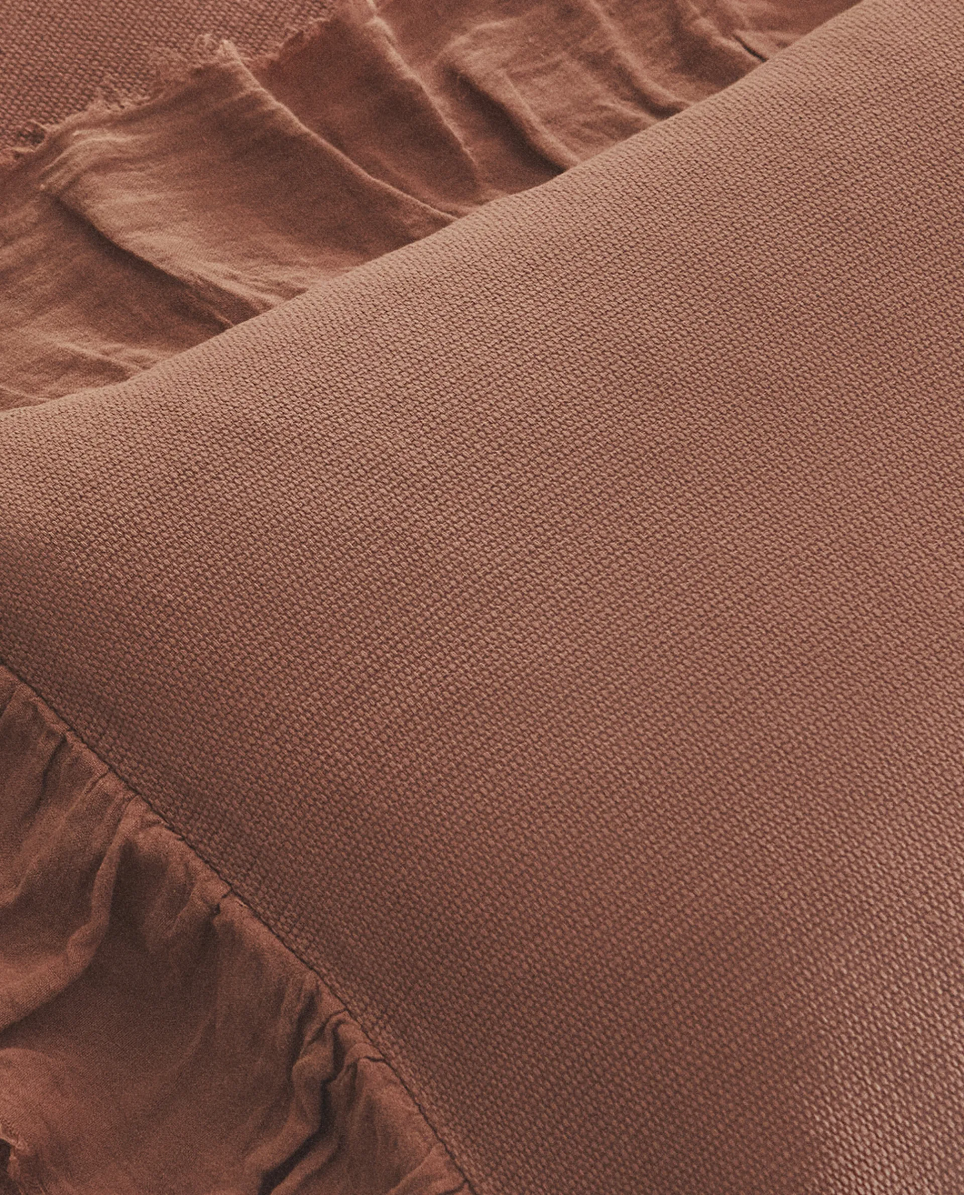 Bedspreads*ZARA Home Linen Ruffle Throw Pillow Cover Pink