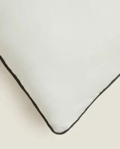 Solid*ZARA Home Linen Seat Cushion White