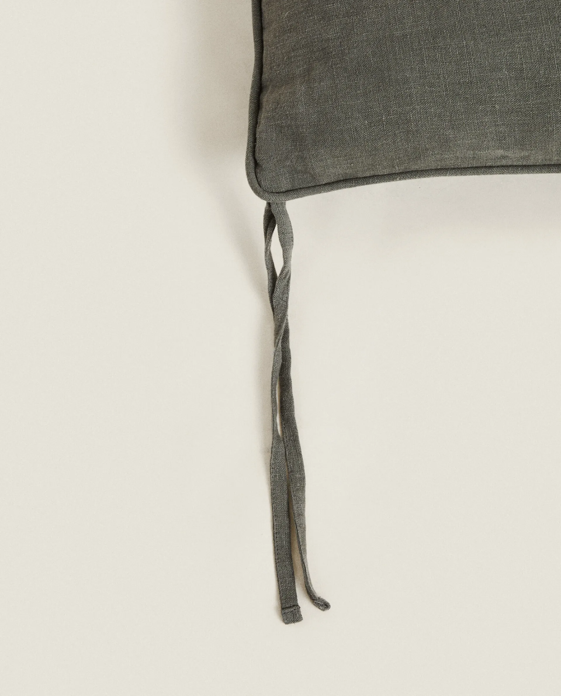 Solid*ZARA Home Linen Seat Cushion Petroleum