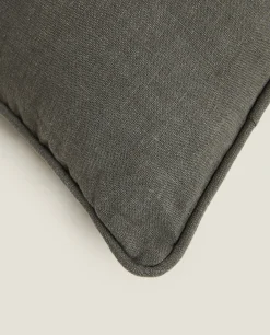 Solid*ZARA Home Linen Seat Cushion Petroleum