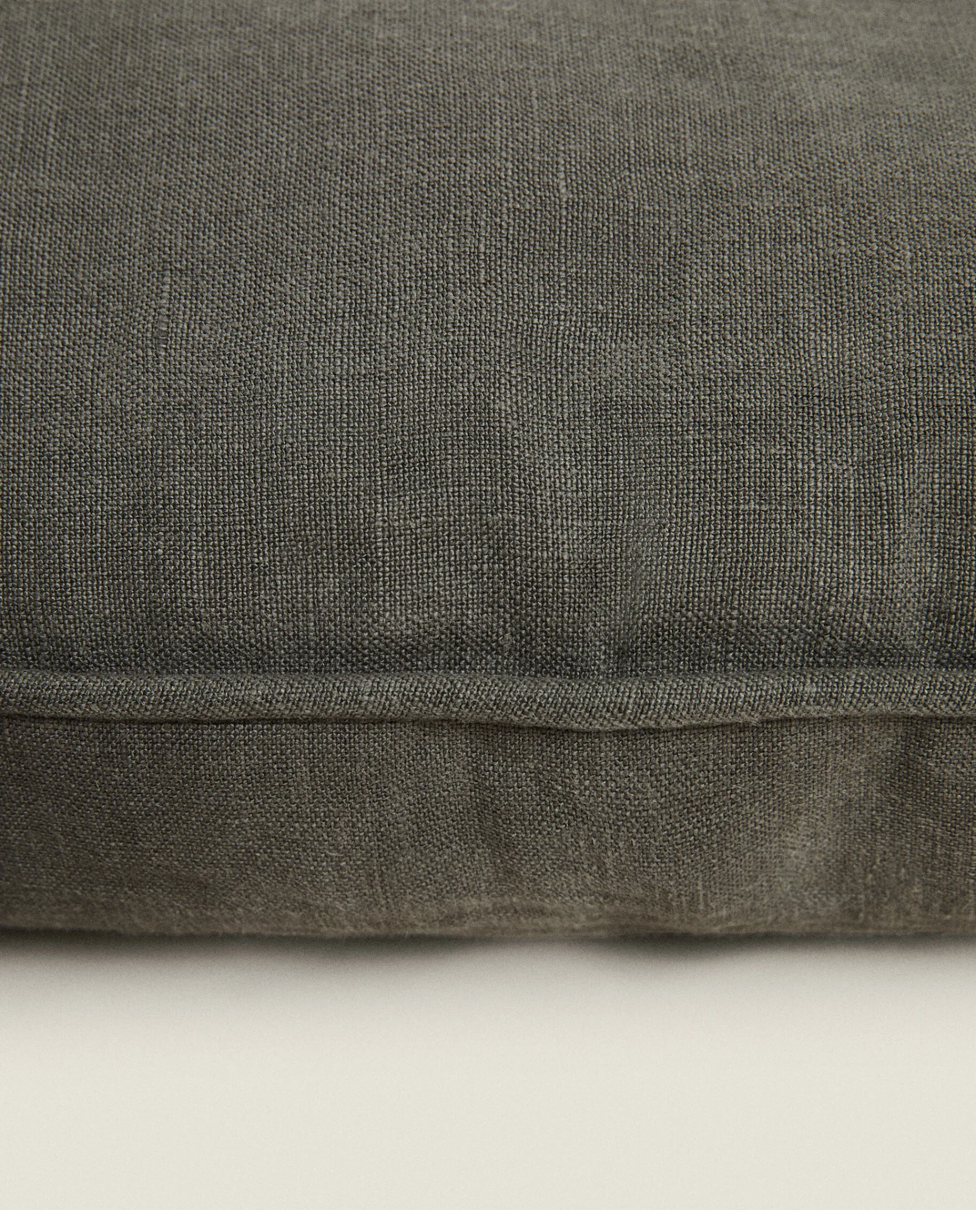Solid*ZARA Home Linen Seat Cushion Petroleum