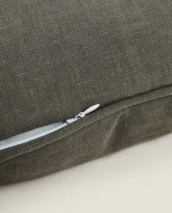 Solid*ZARA Home Linen Seat Cushion Petroleum