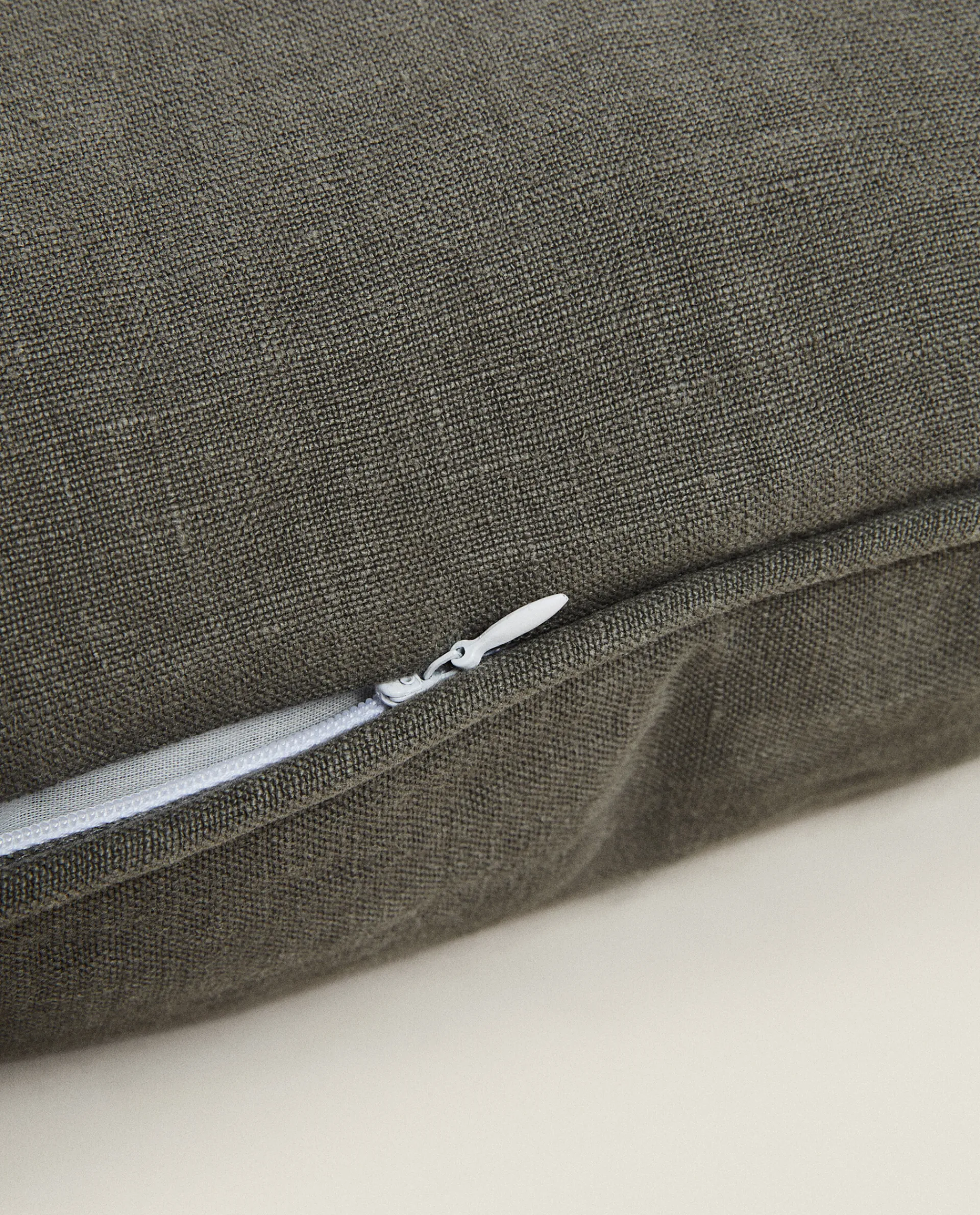 Solid*ZARA Home Linen Seat Cushion Petroleum