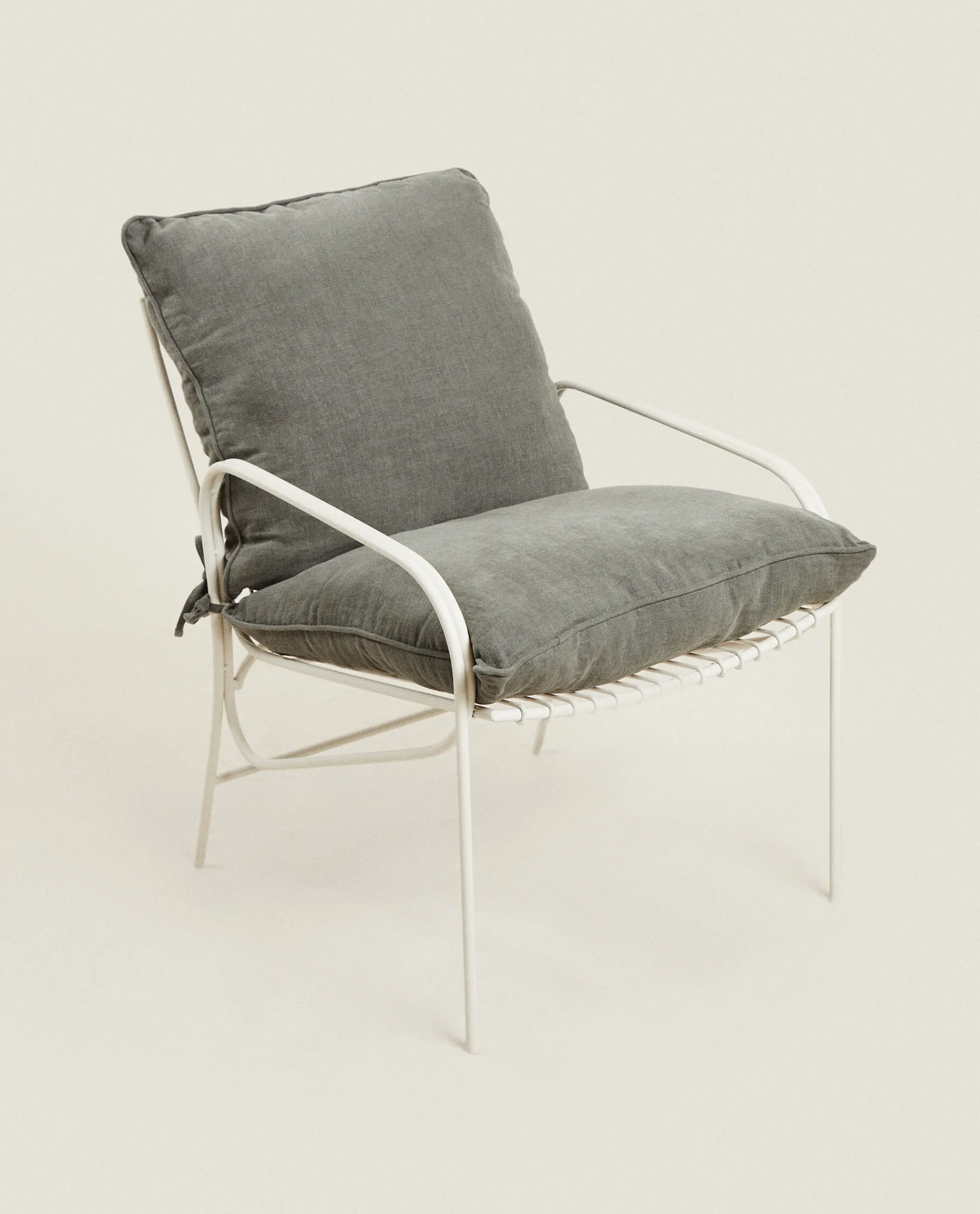 Solid*ZARA Home Linen Seat Cushion Petroleum