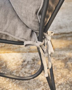 Solid*ZARA Home Linen Seat Cushion Petroleum