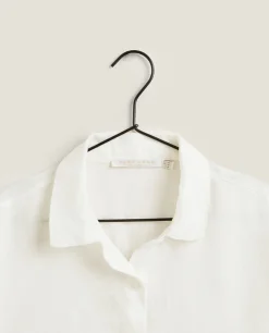 Pajamas*ZARA Home Linen Shirt Cream