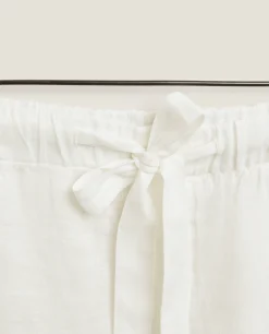 Pajamas*ZARA Home Linen Shorts Cream