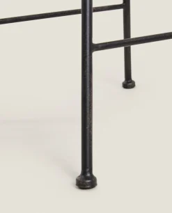 Chairs & Cushions*ZARA Home Linen Swivel Stool Black/Ecru