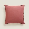 Solid*ZARA Home Linen Throw Pillow Cover Pink