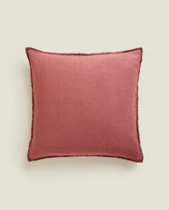 Solid*ZARA Home Linen Throw Pillow Cover Pink