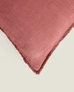 Solid*ZARA Home Linen Throw Pillow Cover Pink