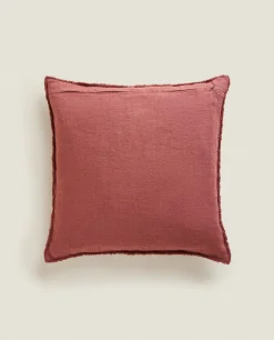 Solid*ZARA Home Linen Throw Pillow Cover Pink