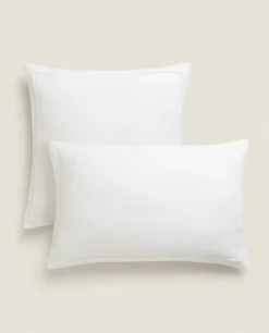 Solid*ZARA Home Linen Throw Pillow Cover Cream